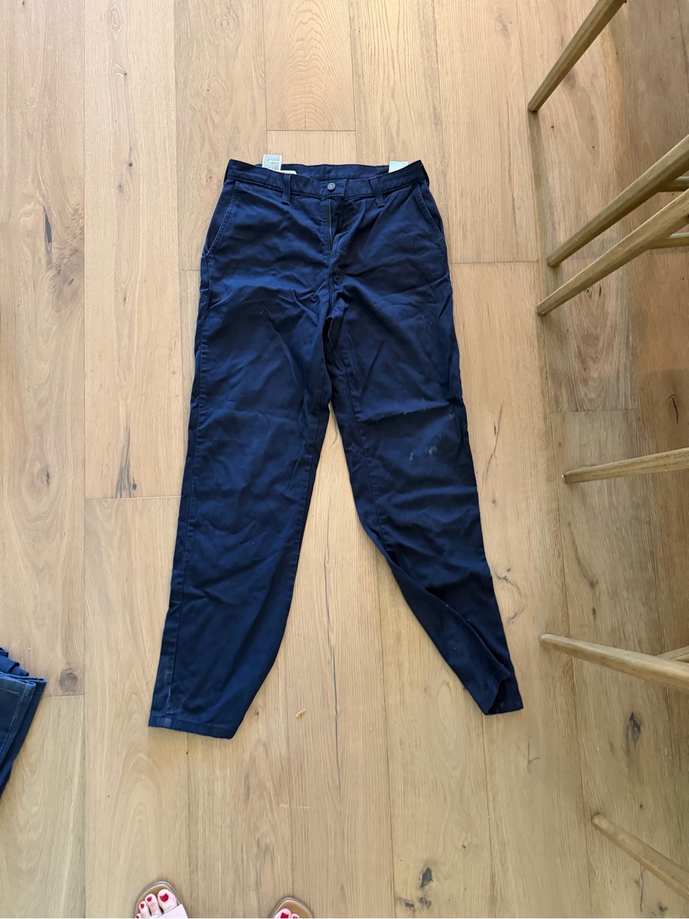 Men's Navy Chinos - Slim Casual Trousers